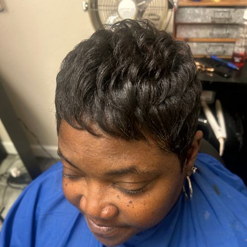 Soft brown pixie with side-swept layers